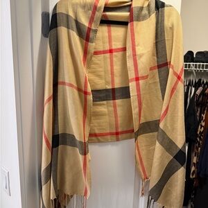 Plaid Fringe Scarf